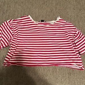 This is a stripped crop top that has never been worn